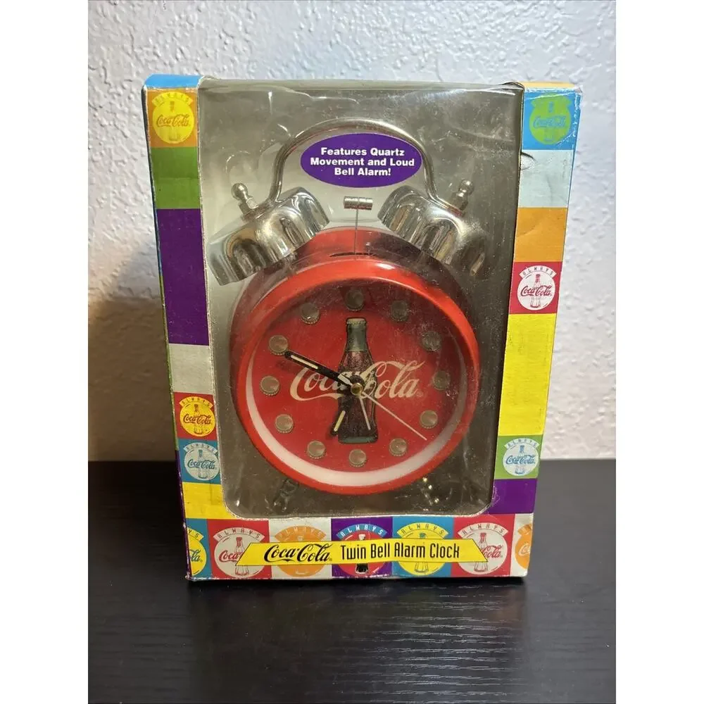 Coca Cola twin bell alarm clock advance clock co 1996 Coke